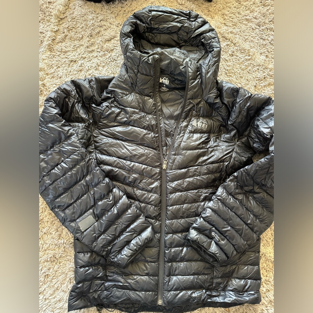 Black REI Down filled Winter Puffy Coat